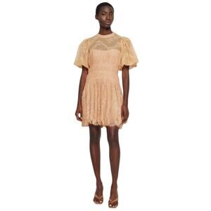 *NWT Jonathan SIMKHAI Bristol Mini Lace Butterscotch Orange Dress - Sz 8